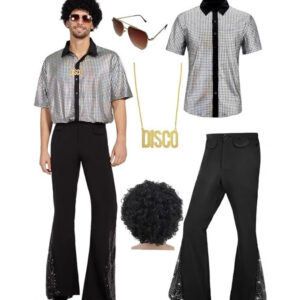 Casual Retro Shiny Top And Pants Set