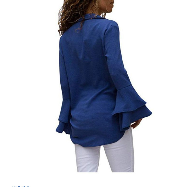 Women's Bow Tie Collar Solid Color Fashion Slim Imitation Silk Long Sleeve Lining - Image 5