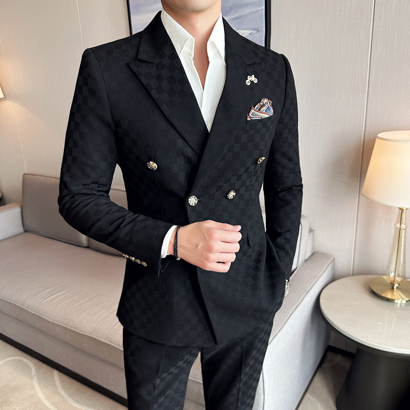 Double-breasted Gess Casual Mens Suit Set - Image 10