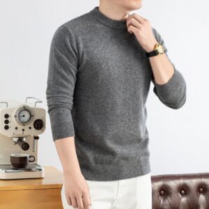 Middle-aged And Elderly Business-casual Brushed Knit Sweater