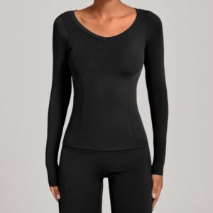 AutumnWinter V-Neck Long-Sleeve Sports Yoga Outfit
