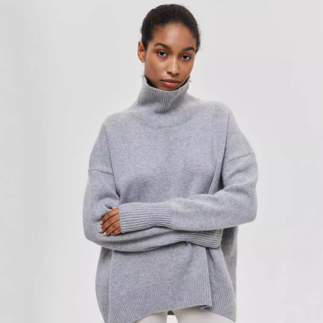 Winter Turtleneck Sweater Ins Solid Color Long Sleeve Pullover Top Women's Clothing - Image 4
