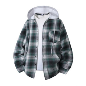 Spring And Autumn Mens And Womens Plaid Long-sleeve Shirt