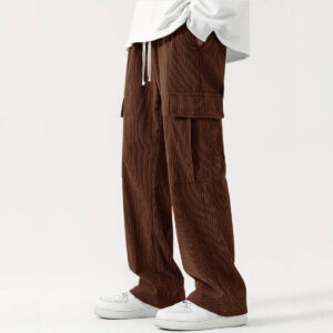 Men's Corduroy Loose- Fit Wide-leg Casual Work Pants