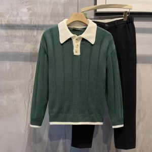 Men's Retro Casual Lapel Knitted Sweater