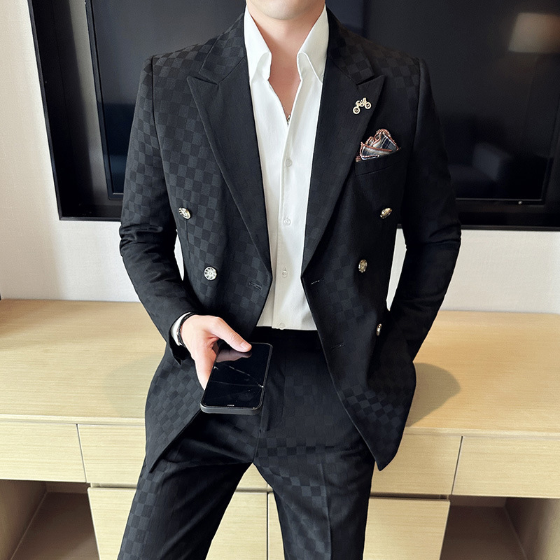 Double-breasted Gess Casual Mens Suit Set - Image 8
