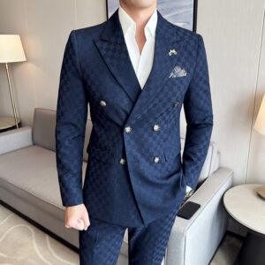 Double-breasted Gess Casual Mens Suit Set