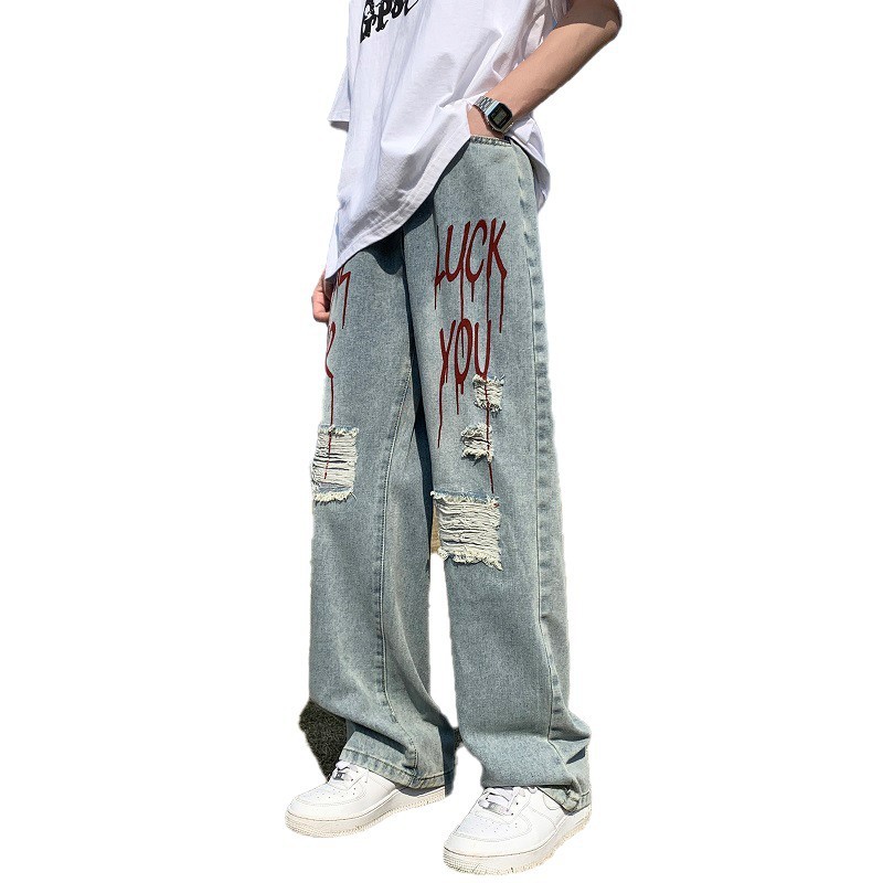 Loose-fitting Straight-leg Pants And Mens Short-sleeved Top - Image 5