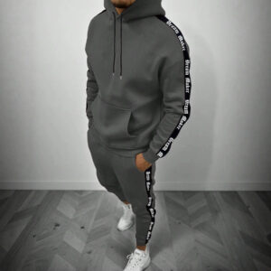 Men's Hooded Sweatshirt And Cropped Pants Set