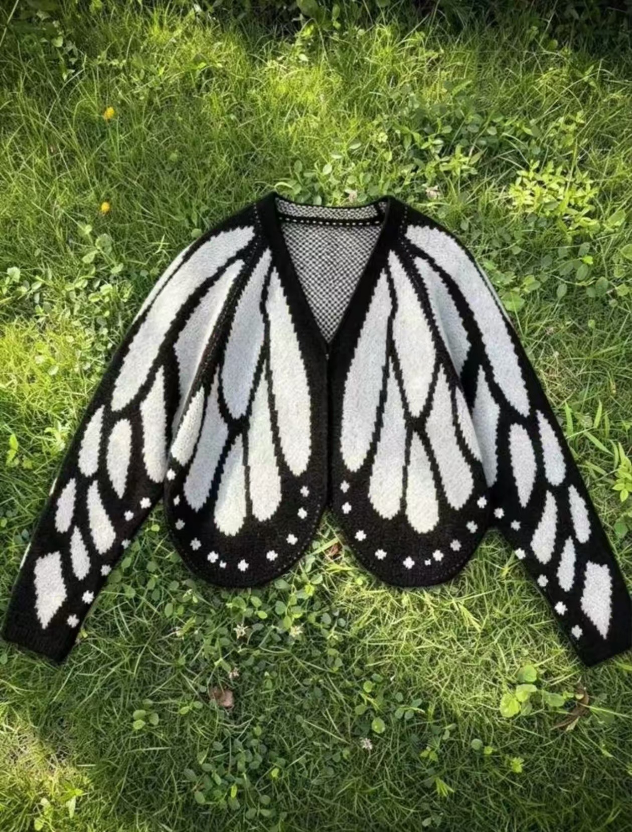 Women's Butterfly Knit Cardigan Sweater Autumn Winter Long Sleeve Open Front Knitted Outerwear Clothing - Image 5