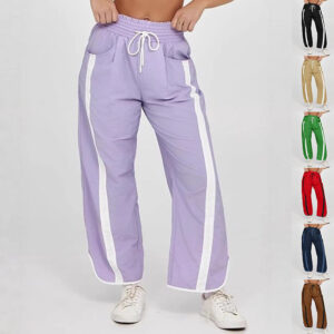 Women's Casual Loose Drawstring Bucket Pants - Comfortable Wide Leg Trousers for Daily Wear