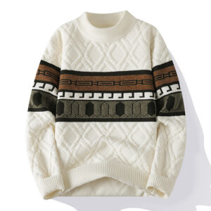 Men's Mink Velvet Half Turtleneck Sweater - Thickened Warm Knit Pullover For Autumn Winter Casual Layering Base Top