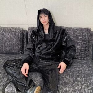 Korean-Style Cool Edgy Straight-Leg Pants Two-Piece Set