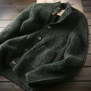 Thick Knitted Versatile Mens Cardigan