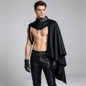 One-shoulder Cape And Pants Stage Costume