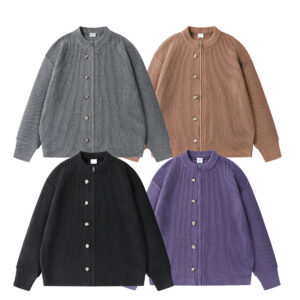 Winter Japanese-style Retro Button-and-zipper Knit