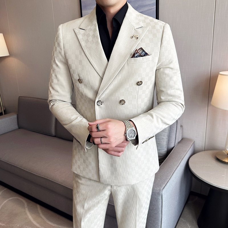 Double-breasted Gess Casual Mens Suit Set - Image 6